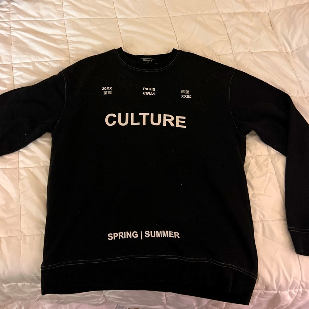 Black streetwear long sleeve sweatshirt